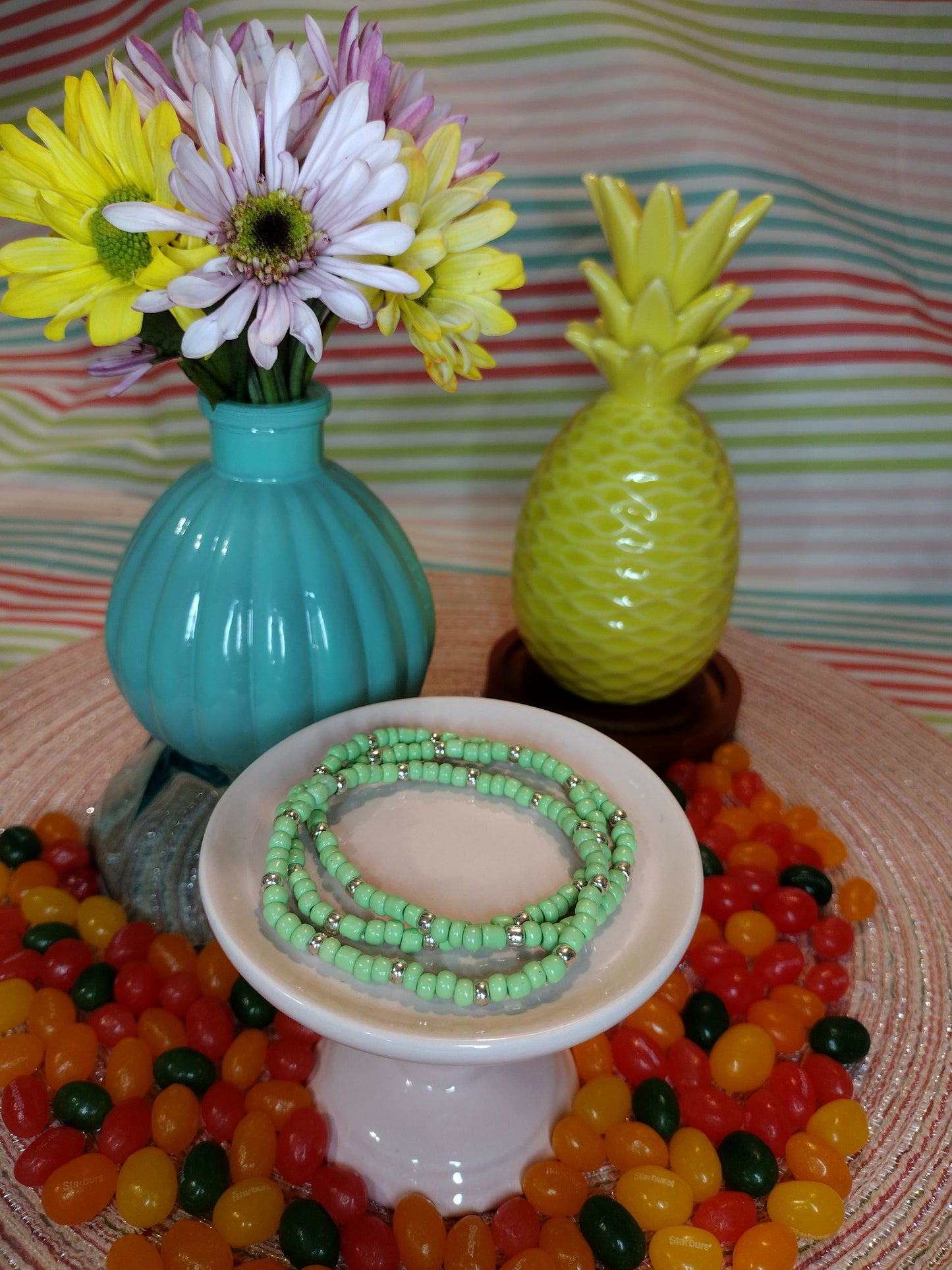 Green Seed Bead Bracelet