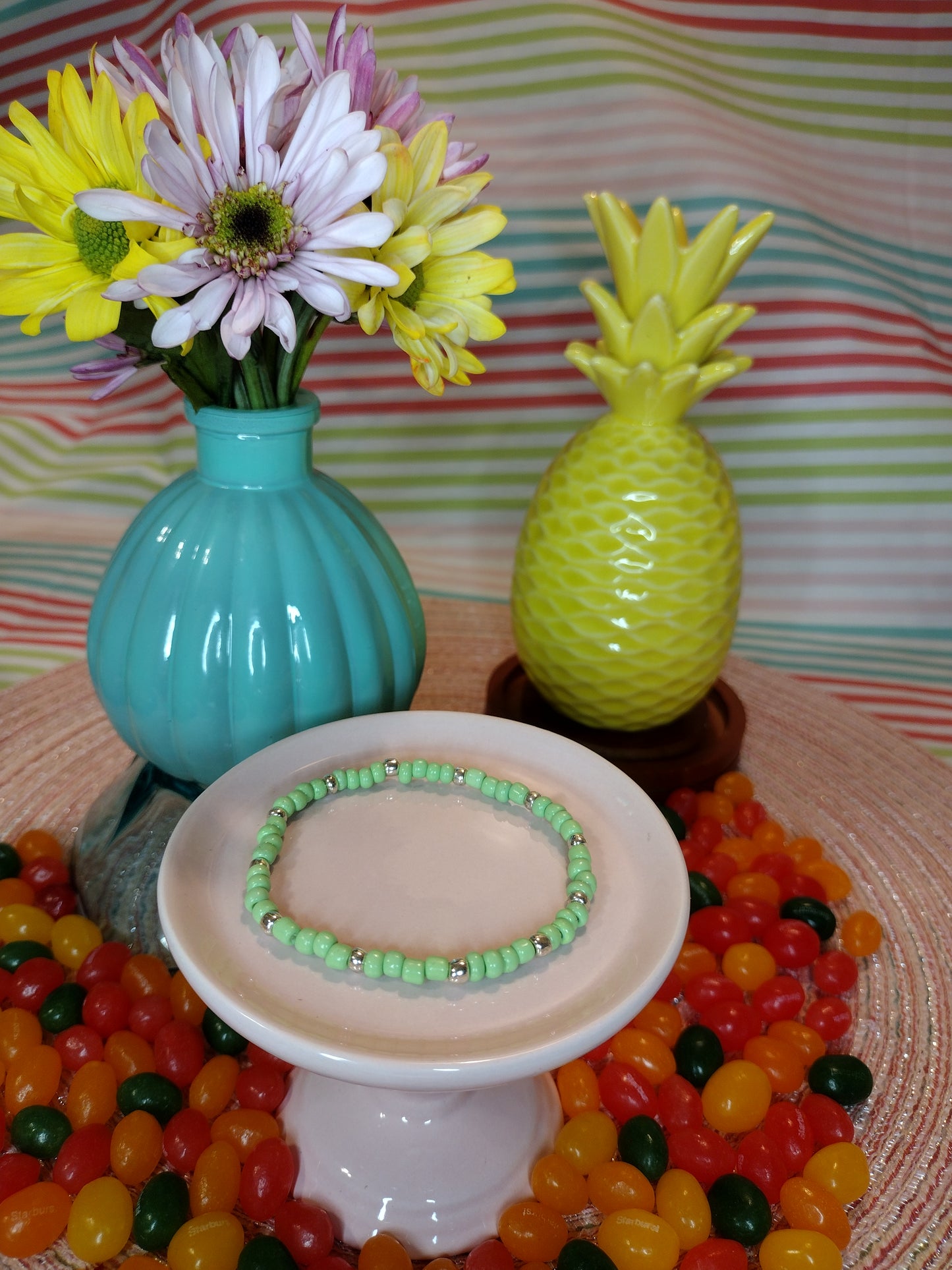 Green Seed Bead Bracelet
