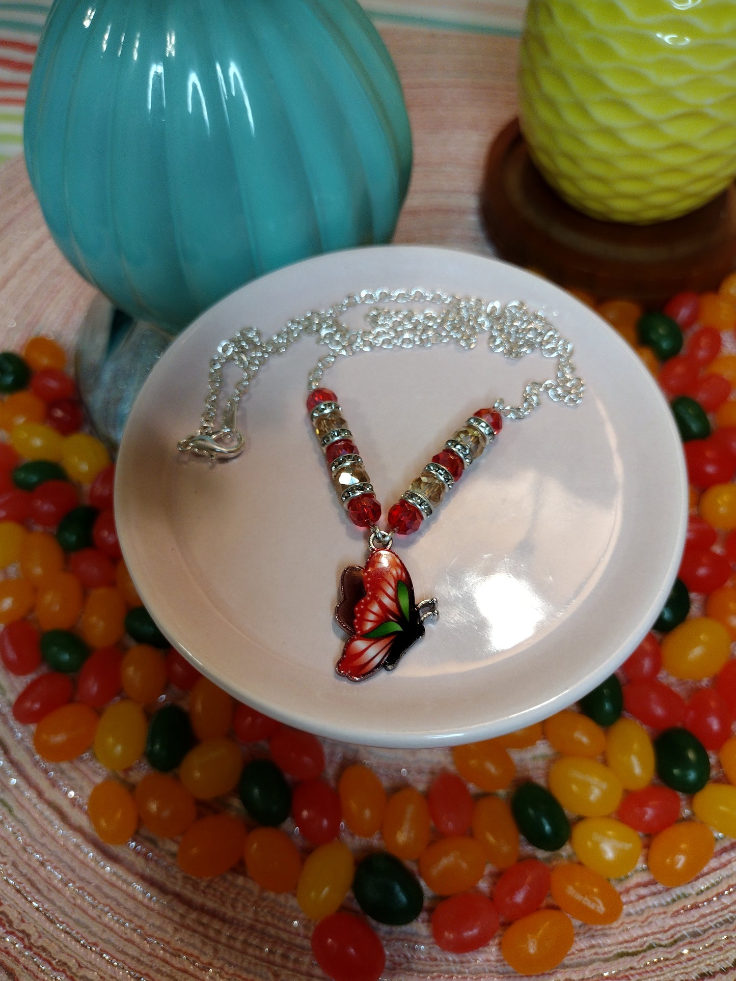 Red Butterfly Necklace