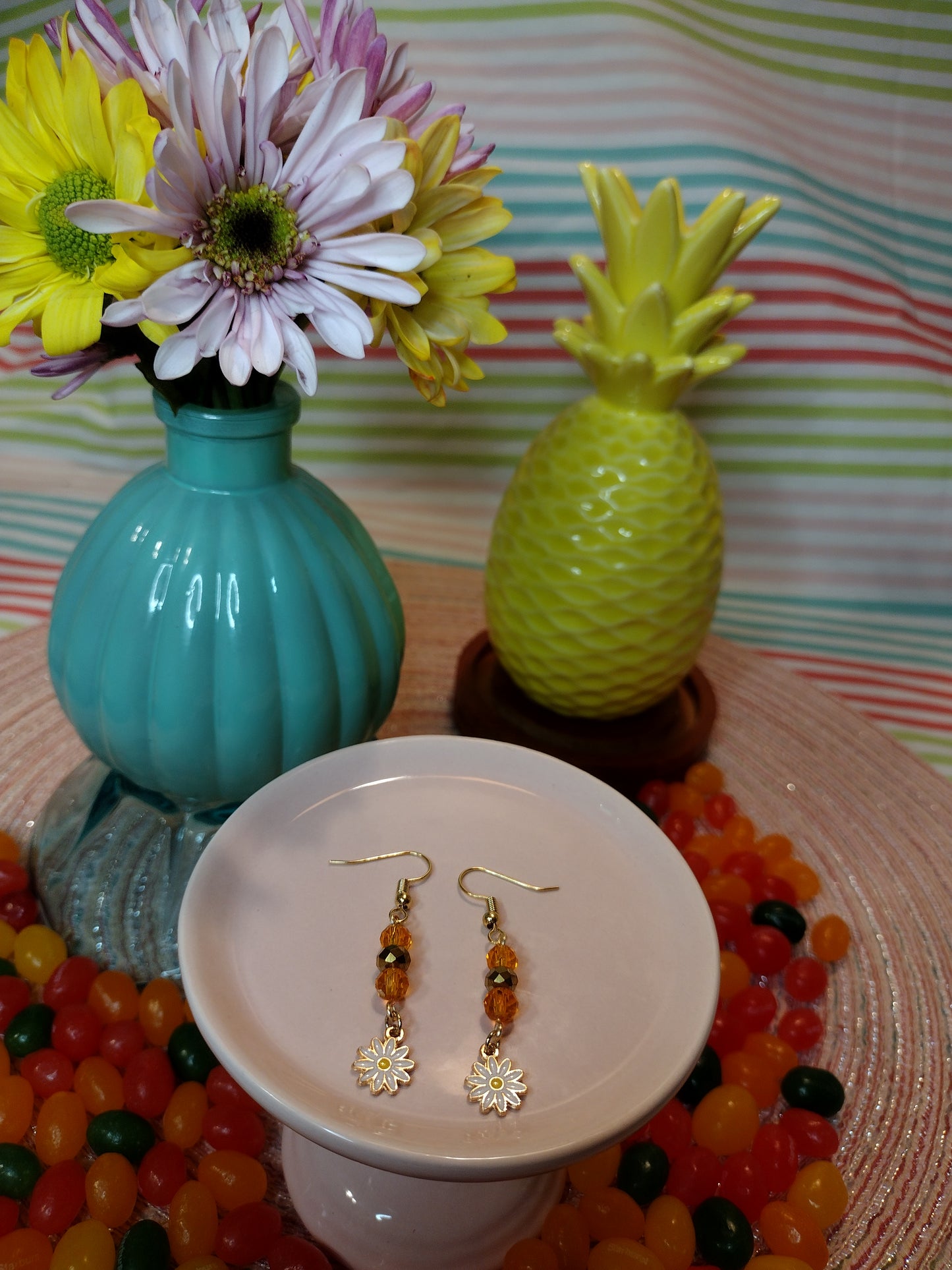 🧡 Orange Daisy Earrings – Bright, Bold & Cheerful