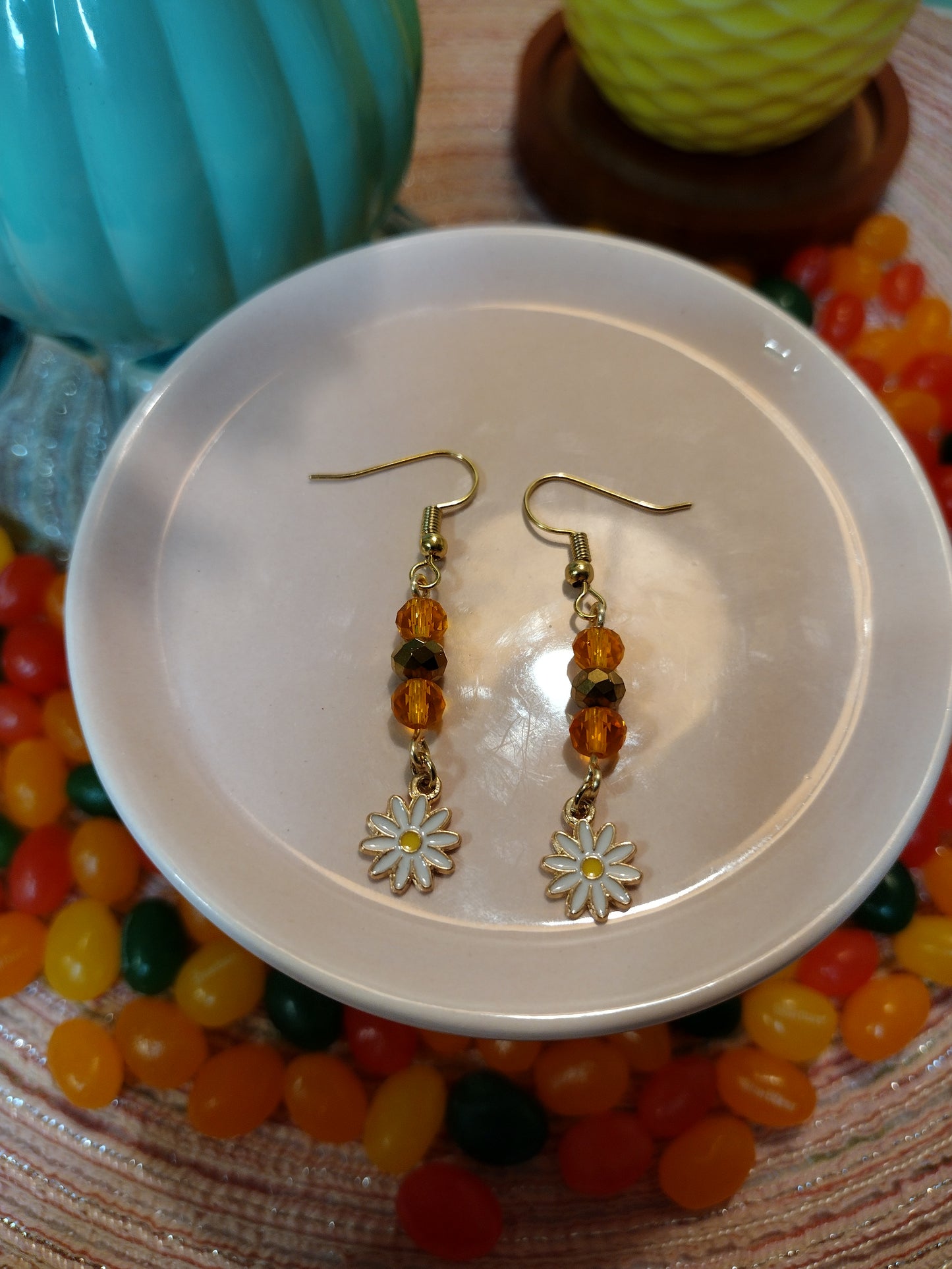 🧡 Orange Daisy Earrings – Bright, Bold & Cheerful