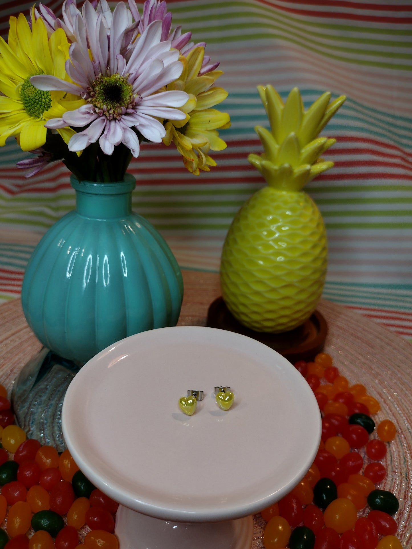 💛 Mini Yellow Heart Stud Earrings – Cheerful, Playful & Lightweight