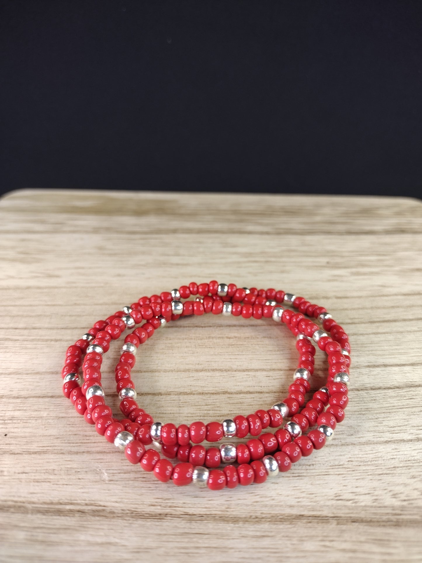 Red Seed Bead Bracelet Pretty Pineapple Bead Pretty Pineapple Bead