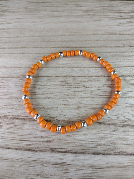 Orange Seed Bead Bracelet Pretty Pineapple Bead Pretty Pineapple Bead