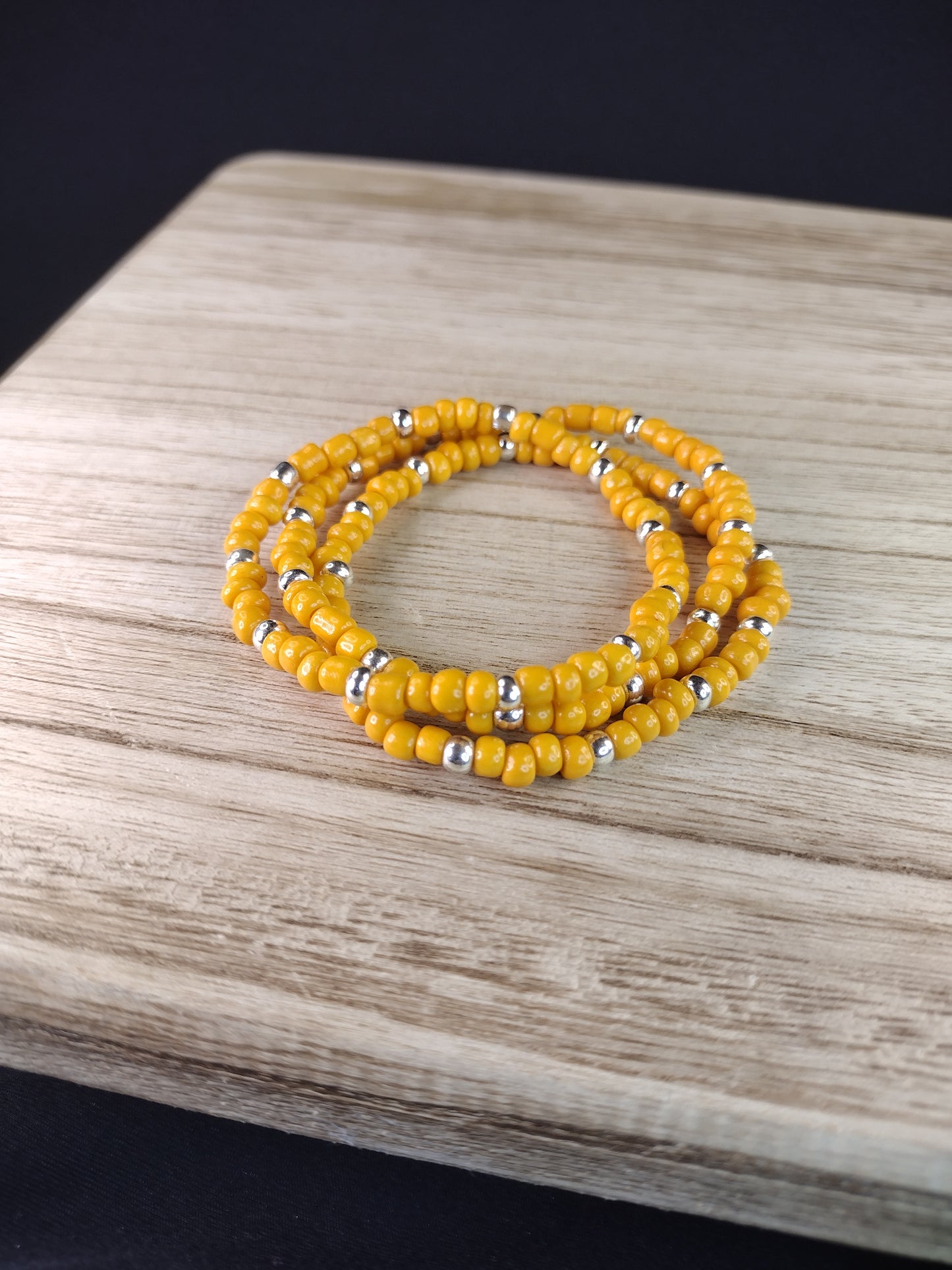 Yellow Orange Seed Bead Bracelet Pretty Pineapple Bead Pretty Pineapple Bead