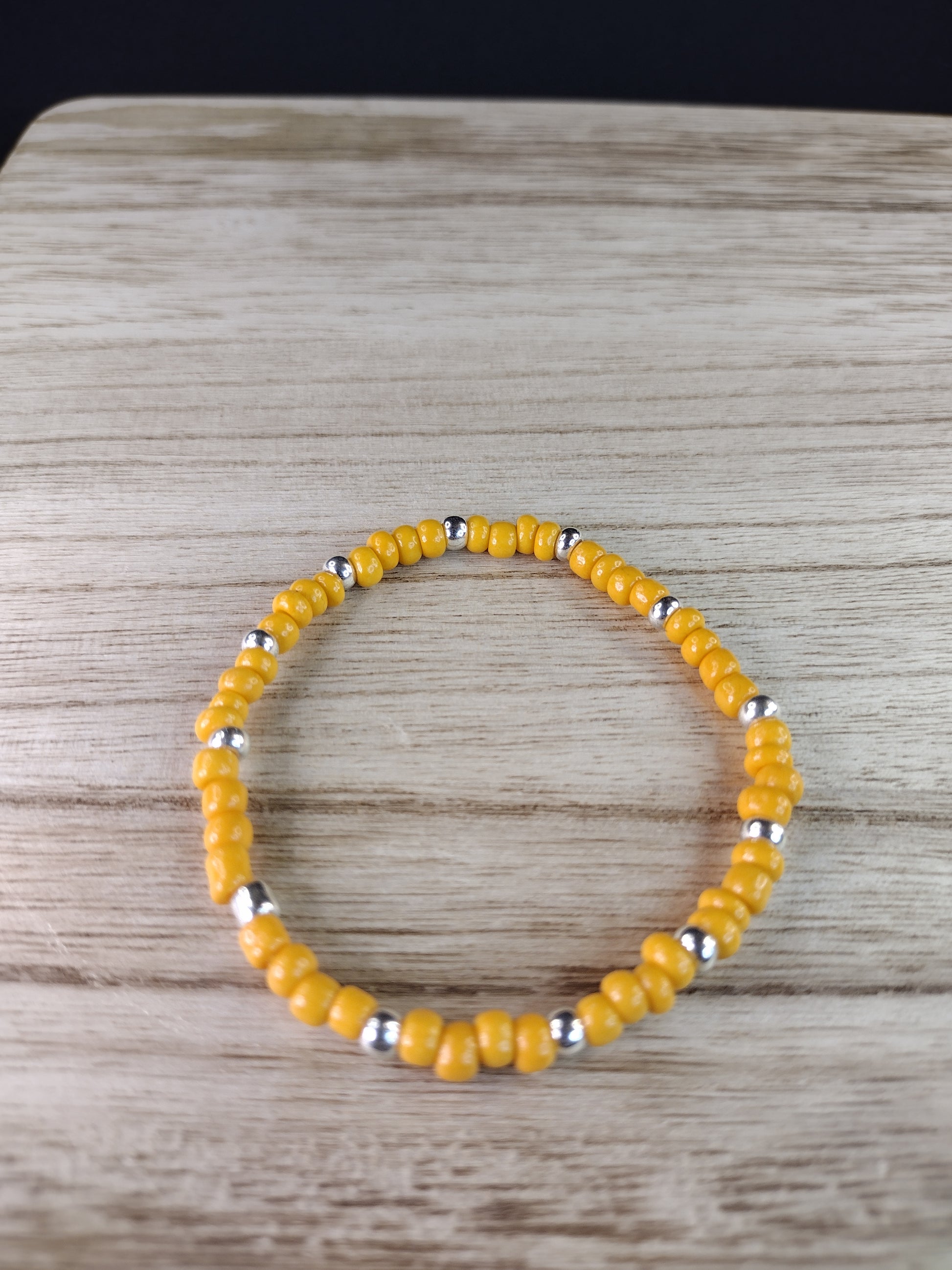 Yellow Orange Seed Bead Bracelet Pretty Pineapple Bead Pretty Pineapple Bead