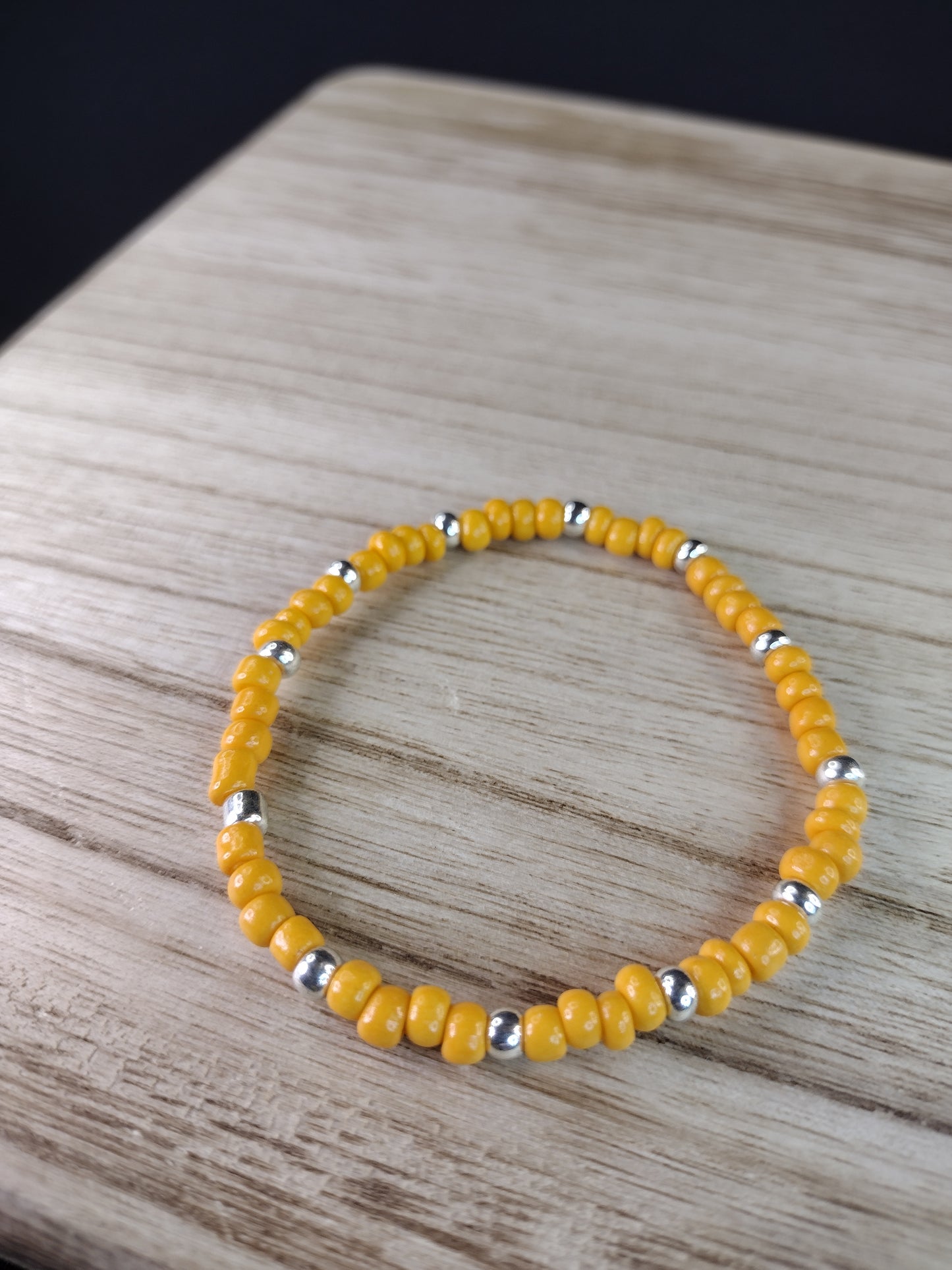 Yellow Orange Seed Bead Bracelet Pretty Pineapple Bead Pretty Pineapple Bead