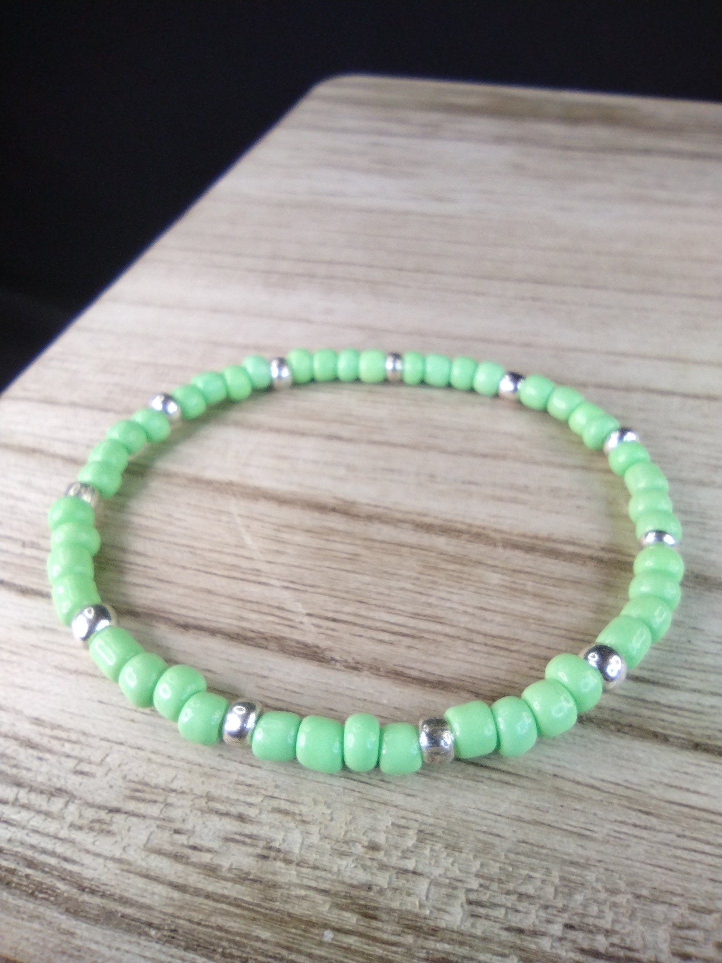 Lime Green Seed Bead Bracelet Pretty Pineapple Bead Pretty Pineapple Bead