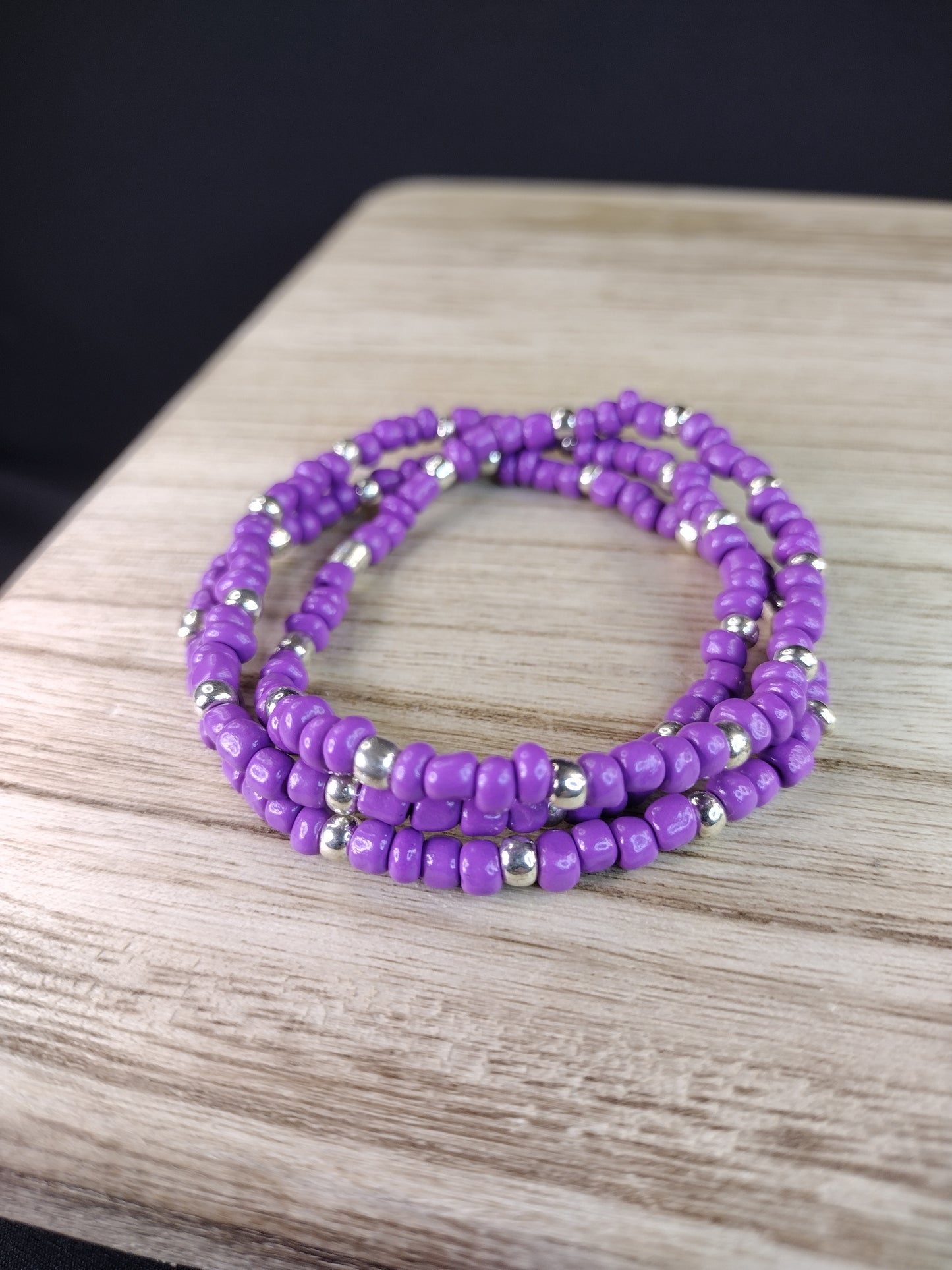 Purple Seed Bead Bracelet Pretty Pineapple Bead Pretty Pineapple Bead