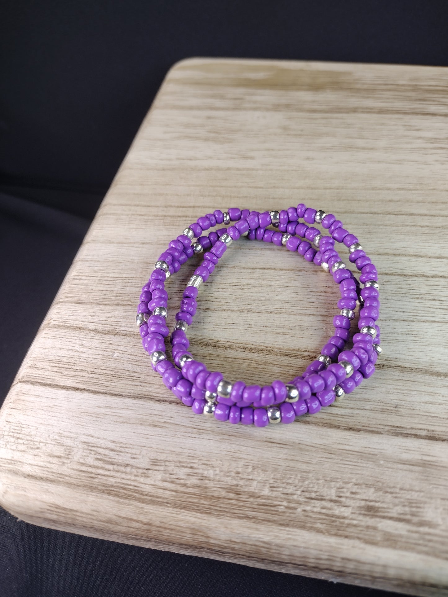 Purple Seed Bead Bracelet Pretty Pineapple Bead Pretty Pineapple Bead