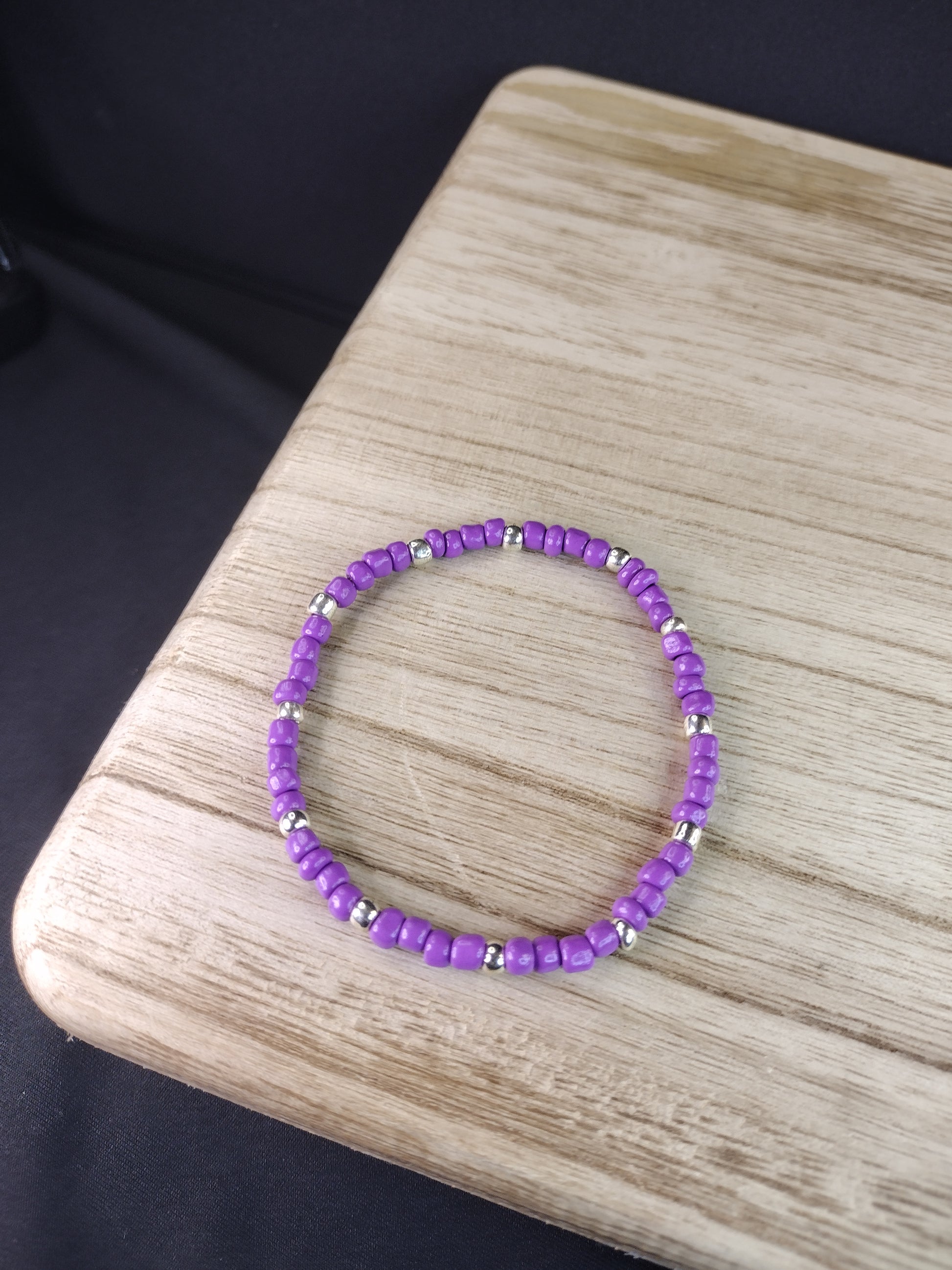 Purple Seed Bead Bracelet Pretty Pineapple Bead Pretty Pineapple Bead