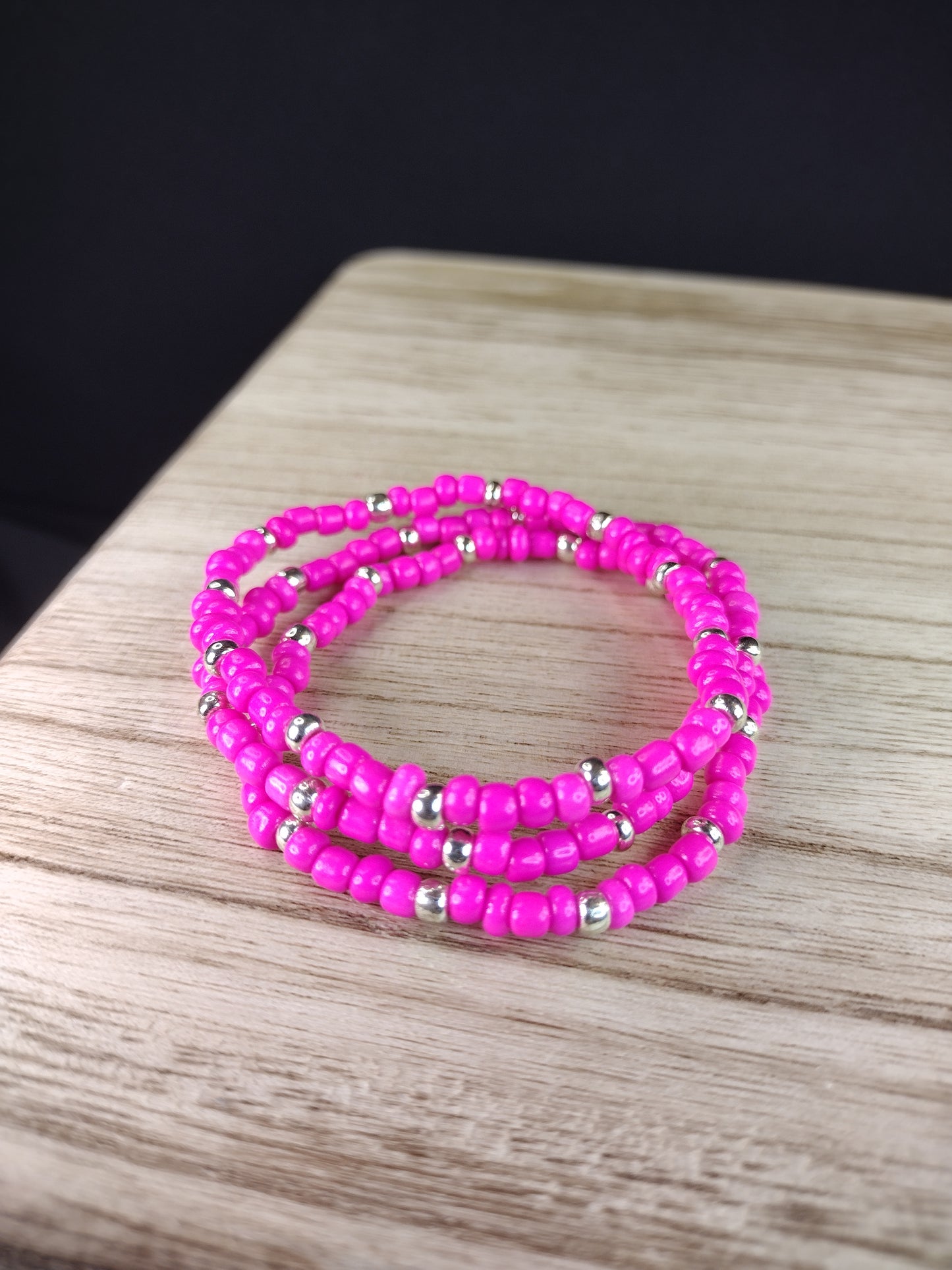 Pink Seed Bead Bracelet