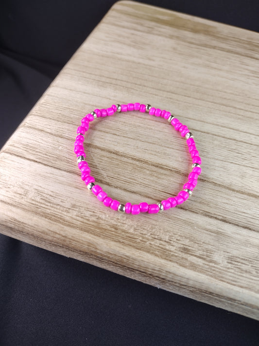 Pink Seed Bead Bracelet