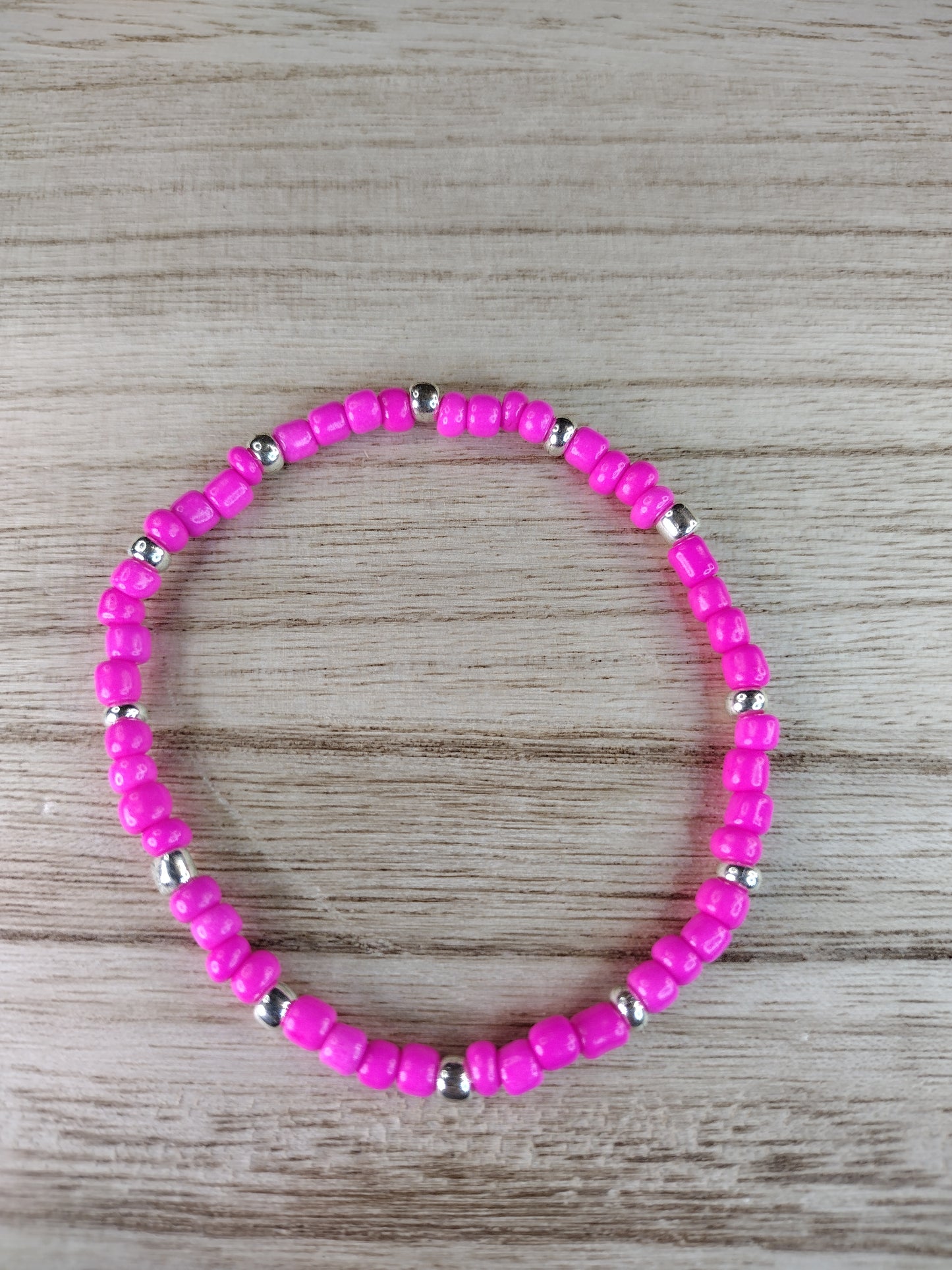 Pink Seed Bead Bracelet