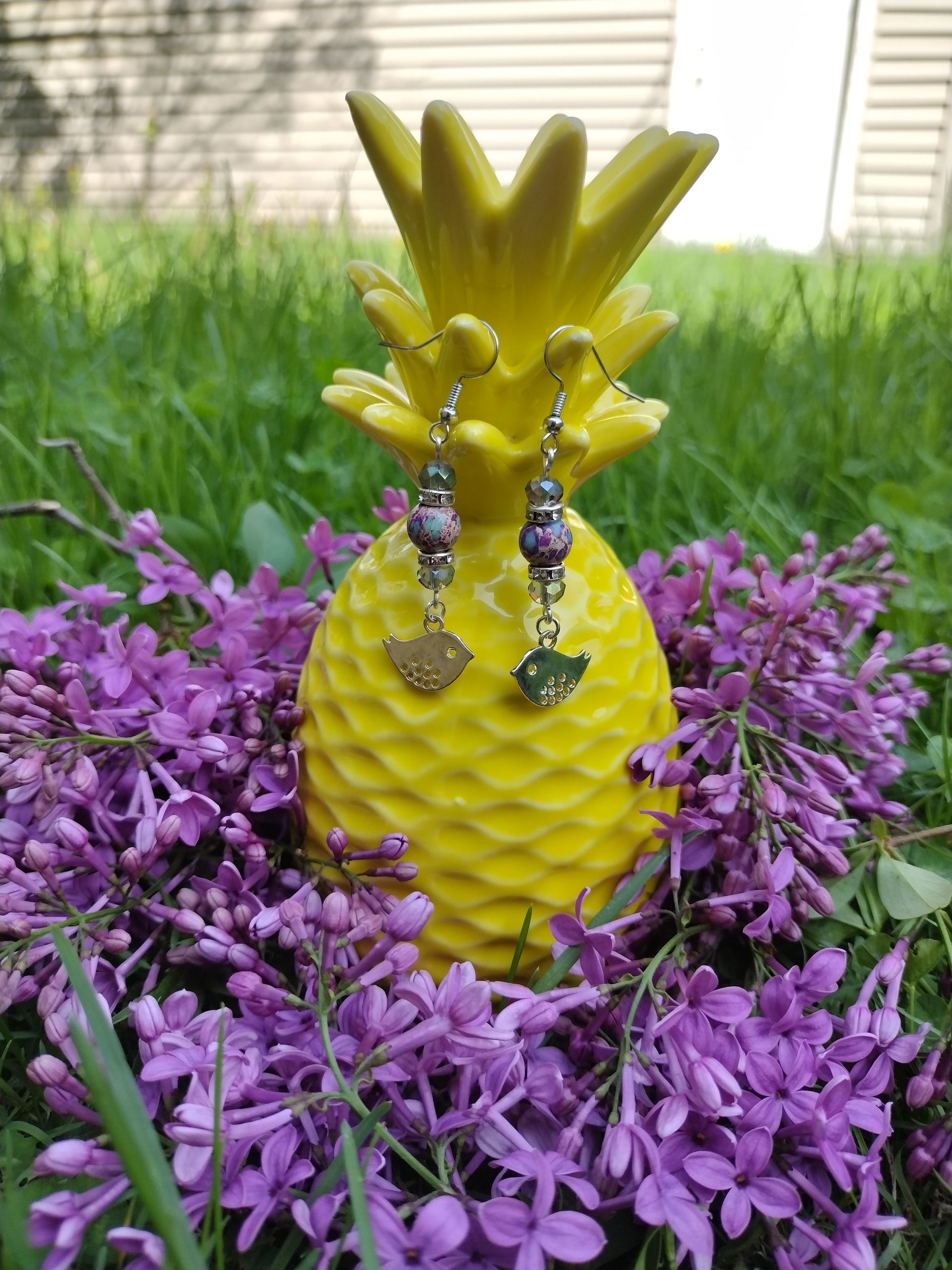 Robin's Egg Earrings Pretty Pineapple Bead Pretty Pineapple Bead