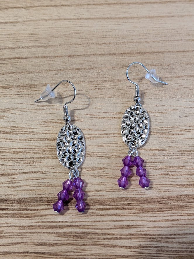 Violet Pop Earrings Pretty Pineapple Bead Pretty Pineapple Bead