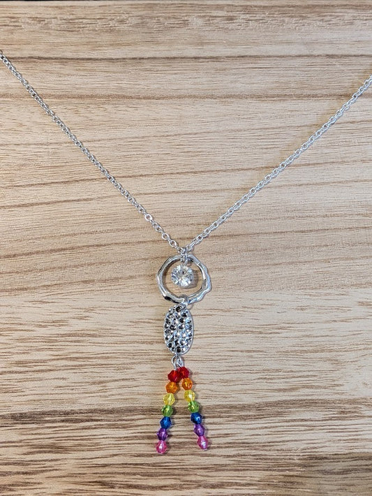 Rainbow Rays Necklace Pretty Pineapple Bead  Pretty Pineapple Bead
