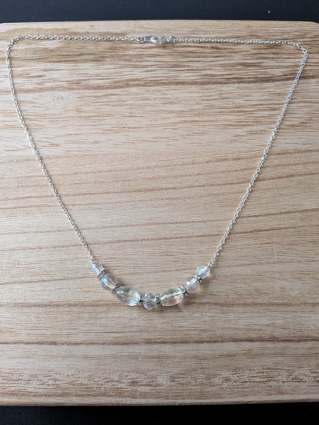 Curved Crystal Bar Necklace