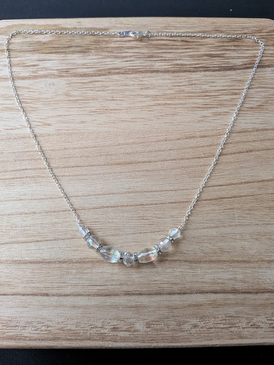 Curved Crystal Bar Necklace