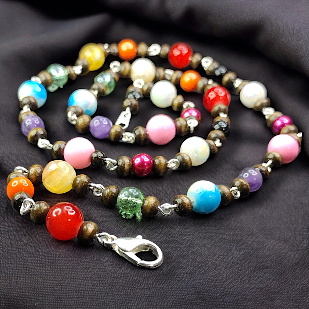 Kaleidoscope Beaded Necklace – Bold, Colorful & Joyfully Unique Pretty Pineapple Bead Pretty Pineapple Bead