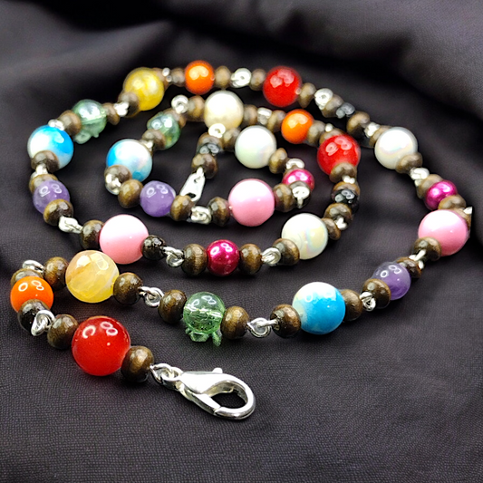 Kaleidoscope Beaded Necklace – Bold, Colorful & Joyfully Unique Pretty Pineapple Bead Pretty Pineapple Bead