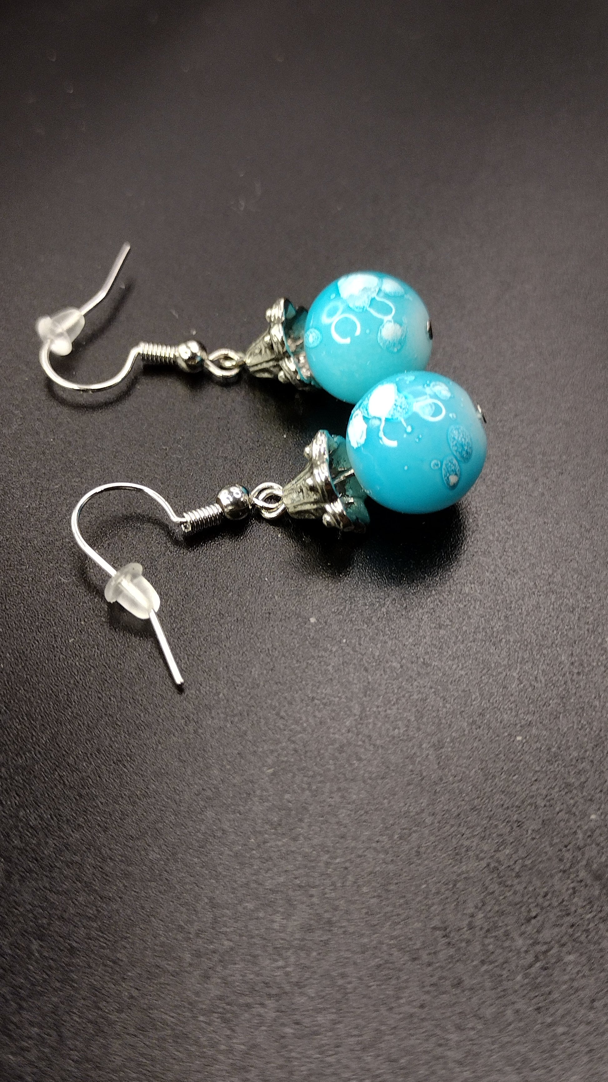 Blue Drop Earrings Pretty Pineapple Bead Pretty Pineapple Bead