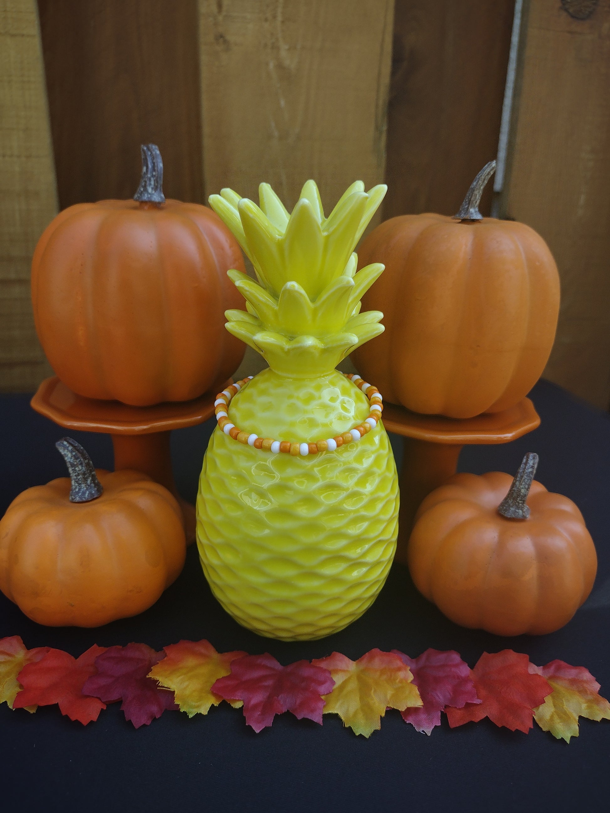 Candy Corn Seed Bead Bracelet Pretty Pineapple Bead  Pretty Pineapple Bead