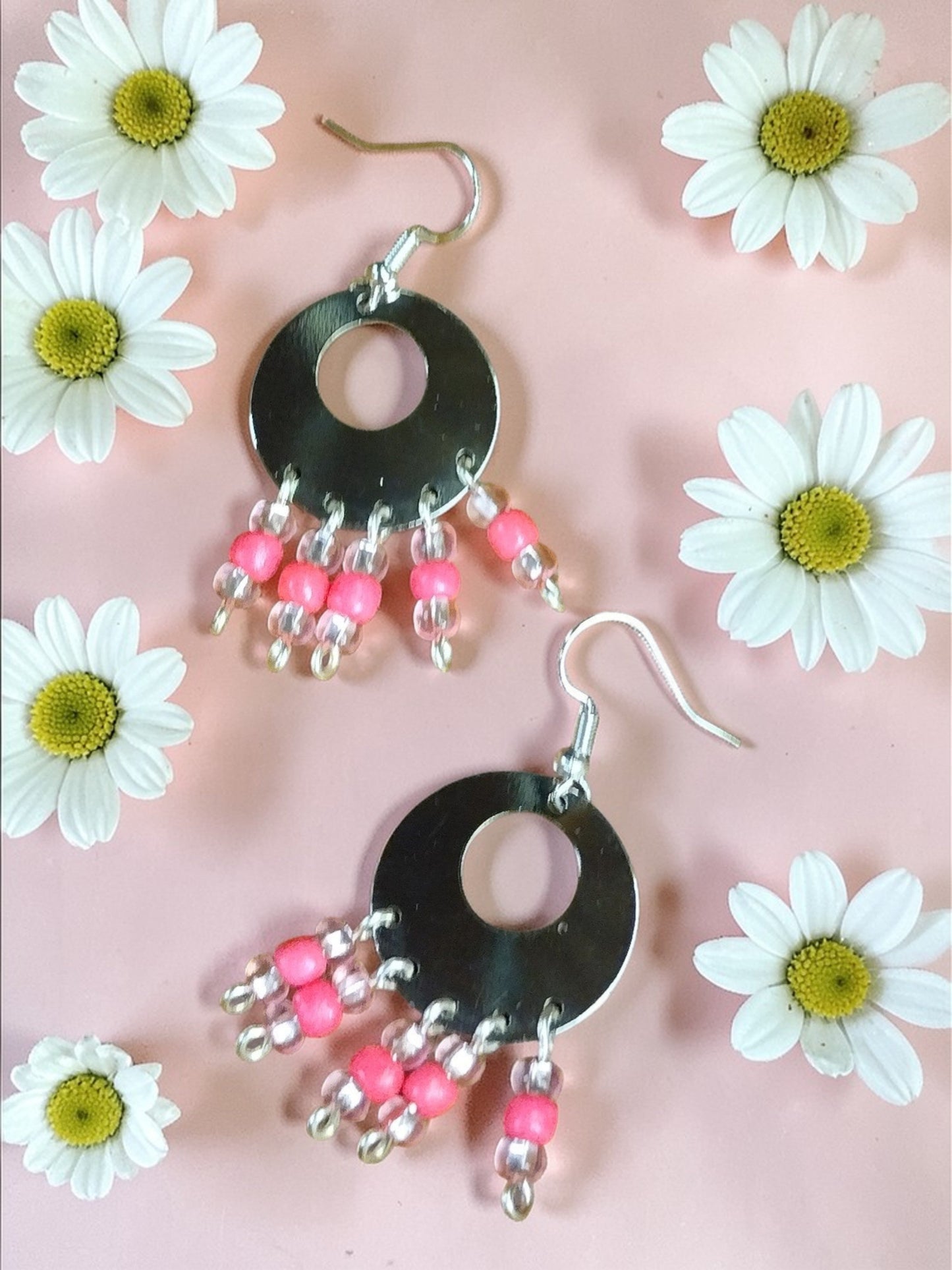 Coral Pink Chandelier Ribbon Earrings – Bold, Bright & Full of Heart Pretty Pineapple Bead Pretty Pineapple Bead