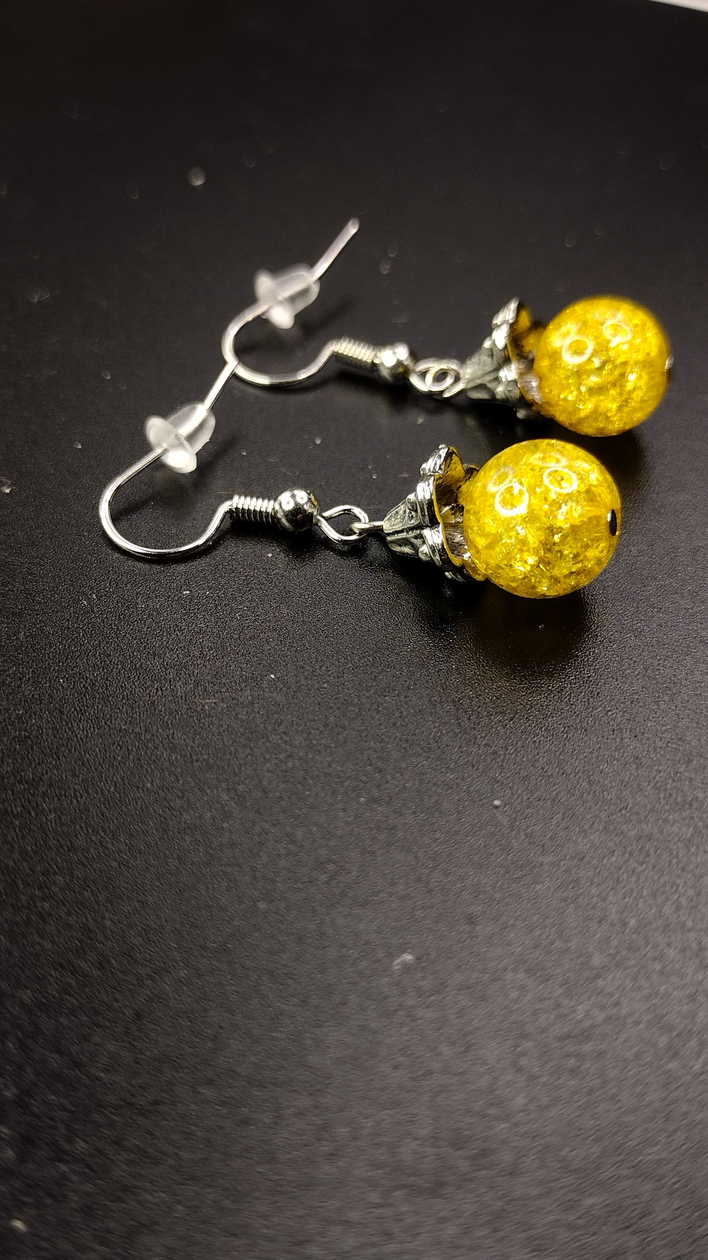 Yellow Drop Earrings Pretty Pineapple Bead Pretty Pineapple Bead