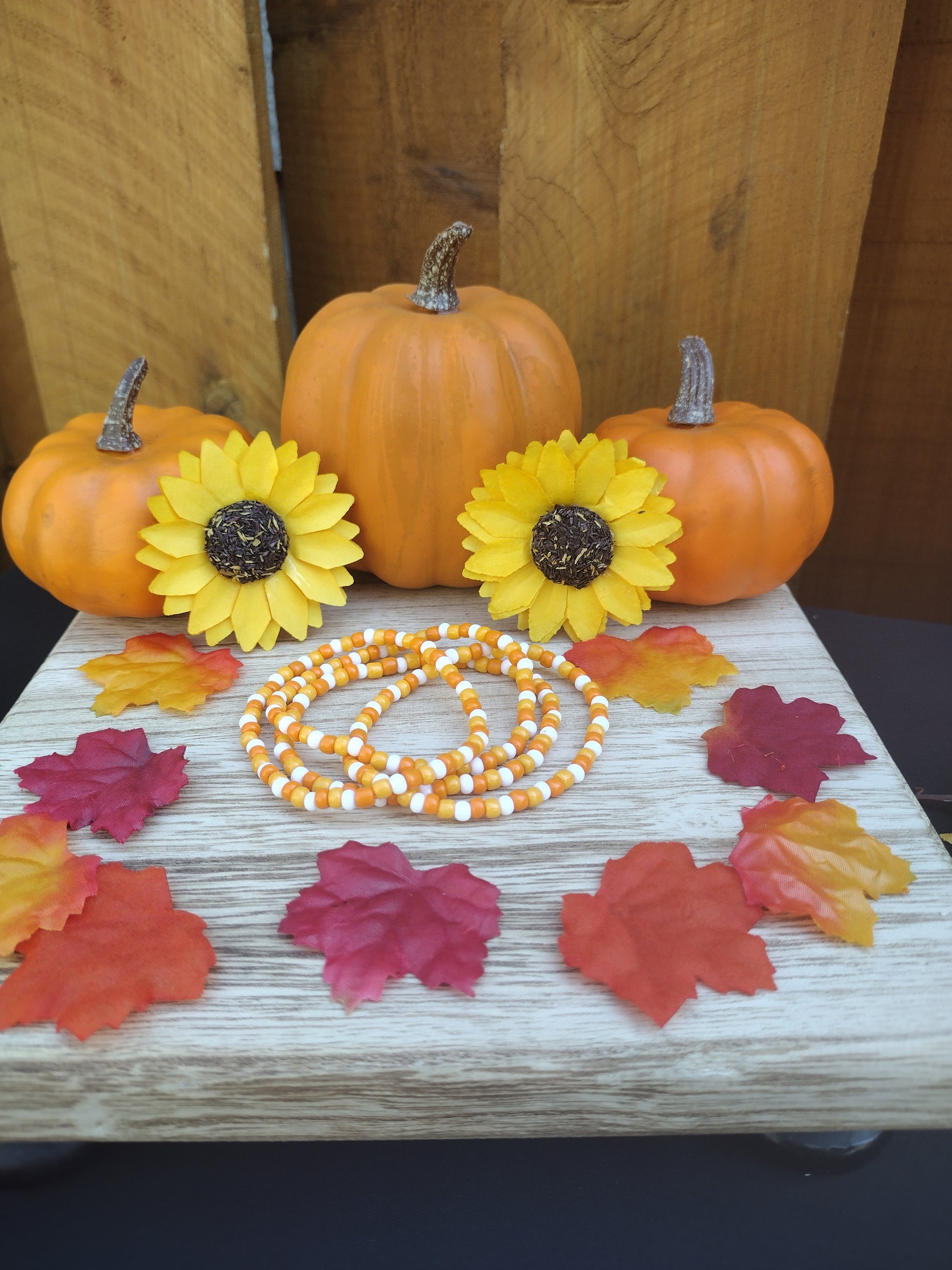 Candy Corn Seed Bead Bracelet Pretty Pineapple Bead  Pretty Pineapple Bead