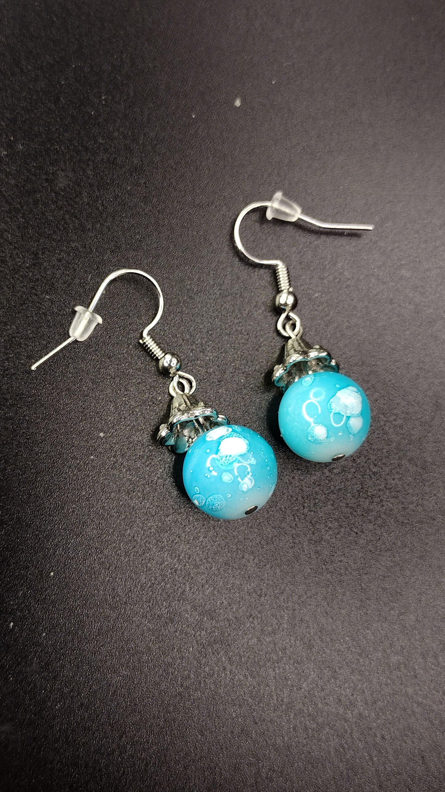 Blue Drop Earrings Pretty Pineapple Bead Pretty Pineapple Bead