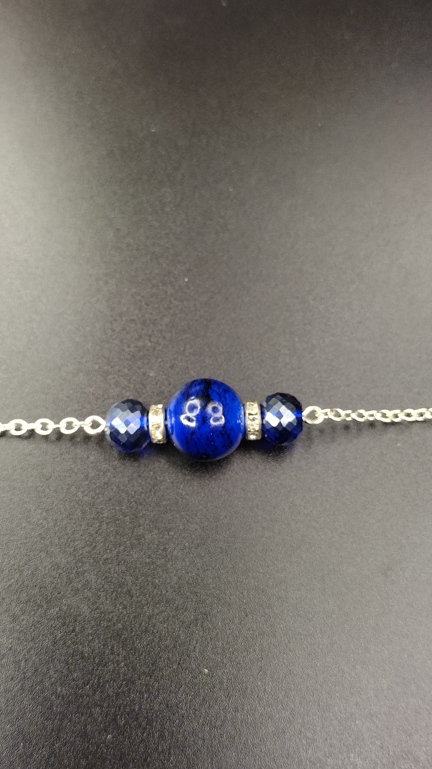 Blue Crystal Bar Necklace Pretty Pineapple Bead Pretty Pineapple Bead