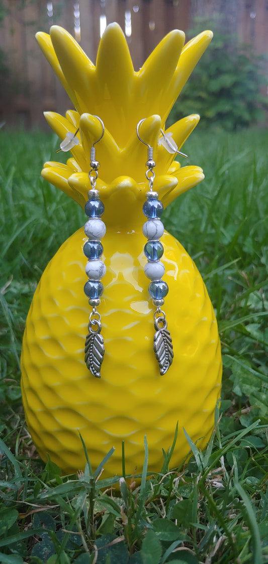 Blue Feather Earrings Prettypineapplebead Prettypineapplebead