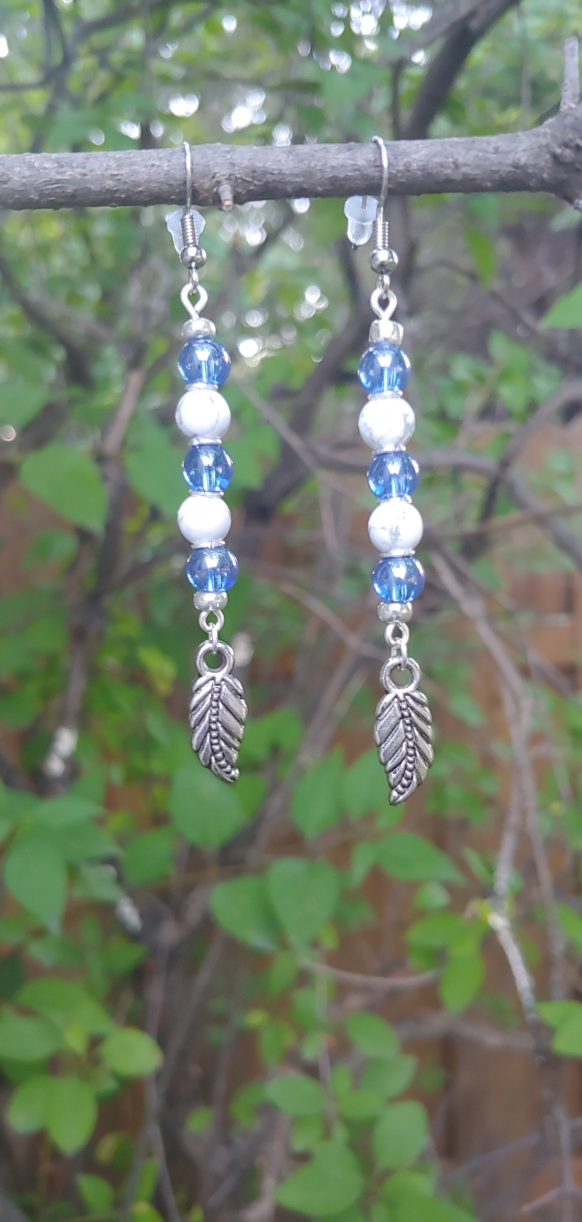 Blue Feather Earrings Prettypineapplebead Prettypineapplebead