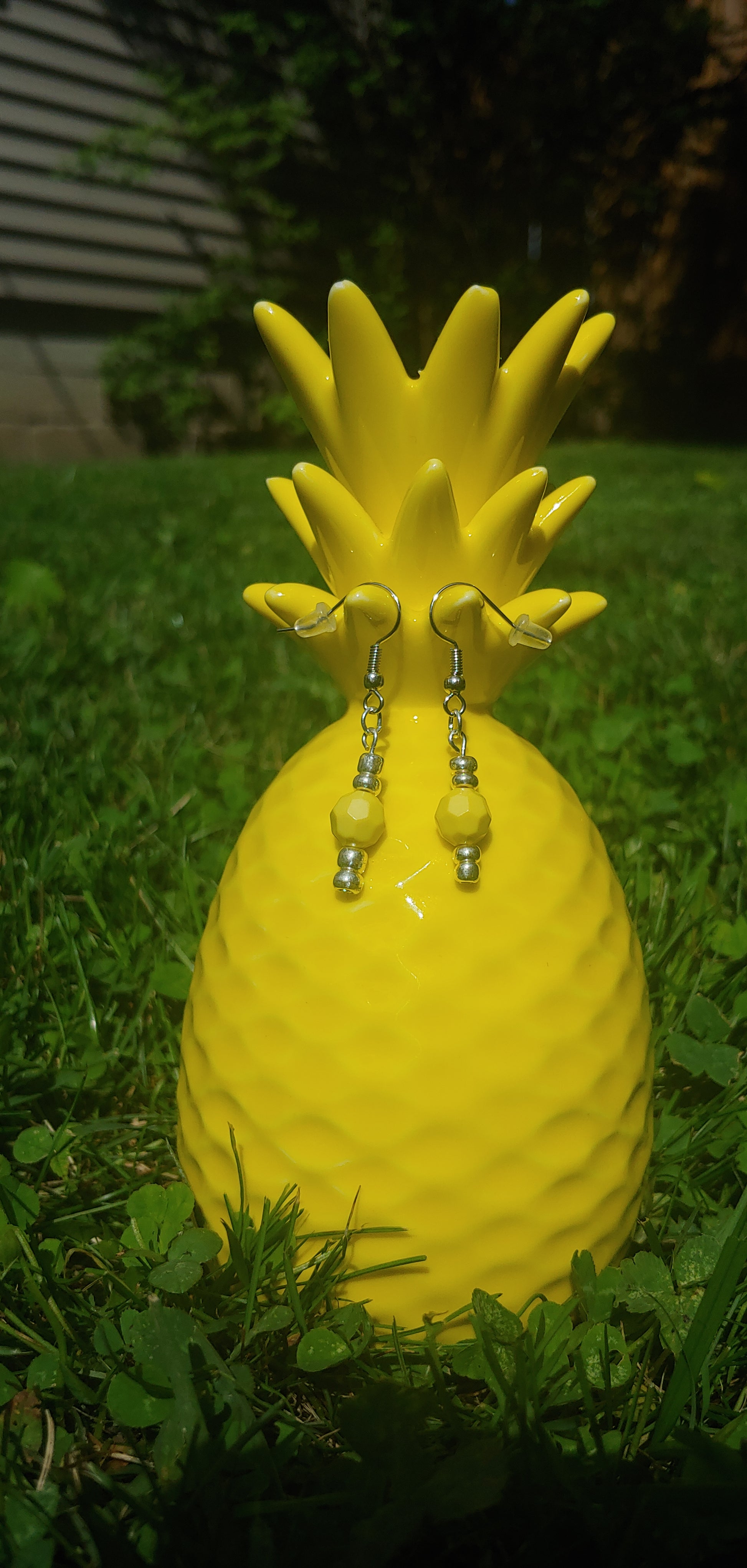 Yellow Drop Earrings freeshipping - Prettypineapplebead