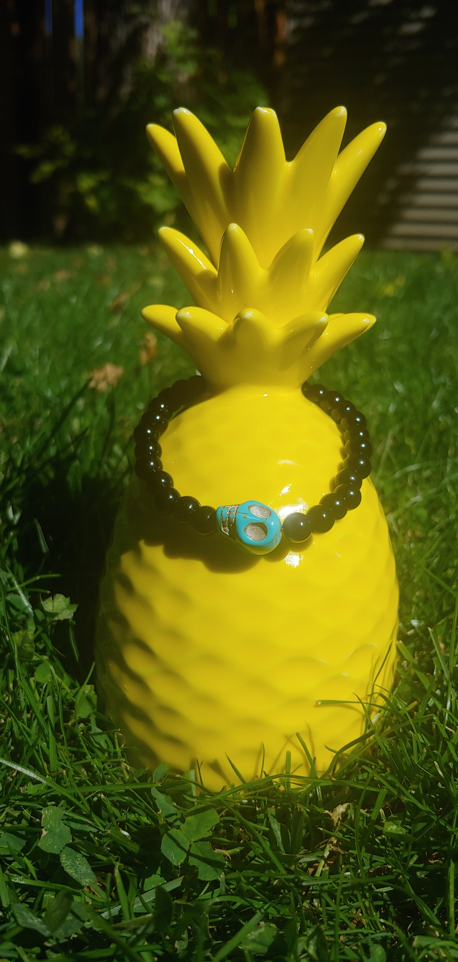 Teal Skull Bracelet Prettypineapplebead Prettypineapplebead