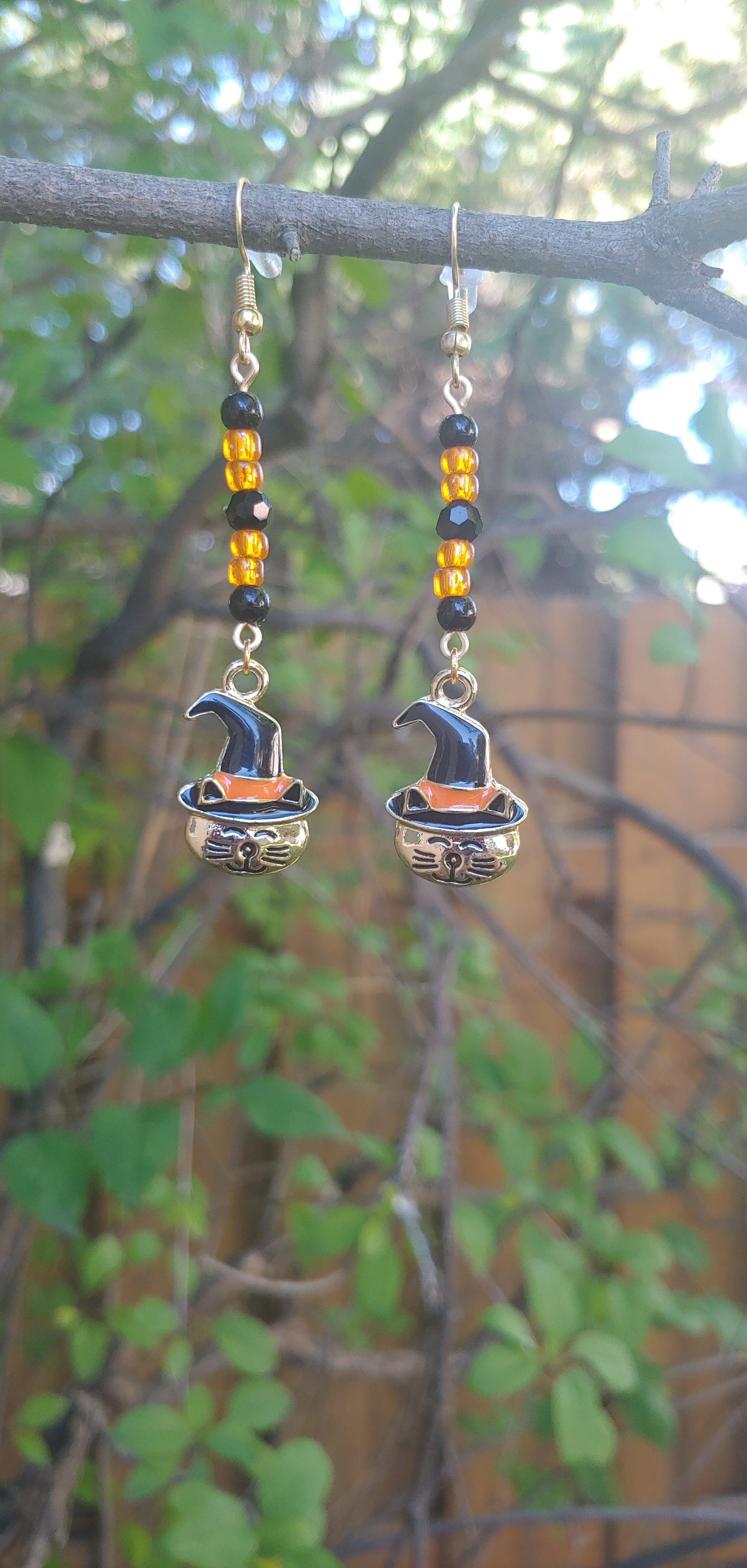Kitty Witch Earrings freeshipping - Prettypineapplebead