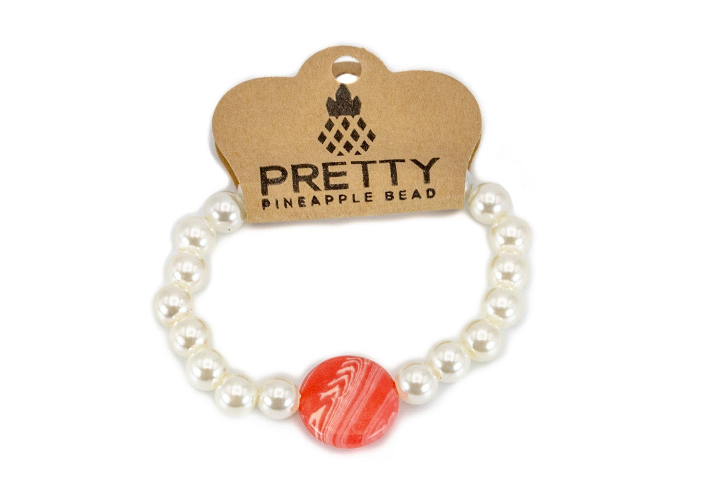 Coral Pearl Bracelet freeshipping - Prettypineapplebead