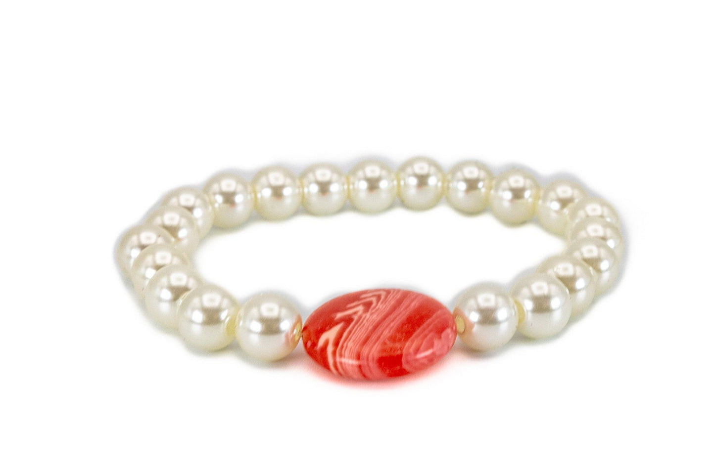 Coral Pearl Bracelet freeshipping - Prettypineapplebead