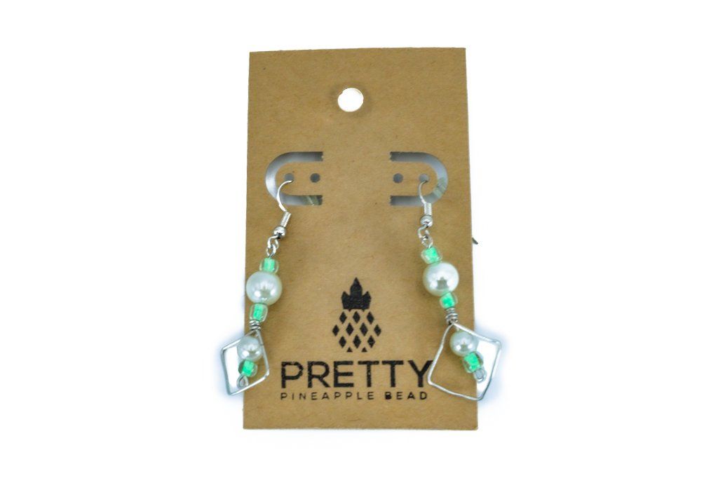 Geometric Pearl Earrings freeshipping - Prettypineapplebead