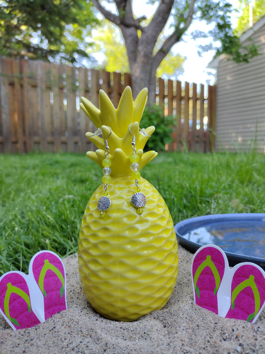 Sunshine Earrings Pretty Pineapple Bead  Pretty Pineapple Bead