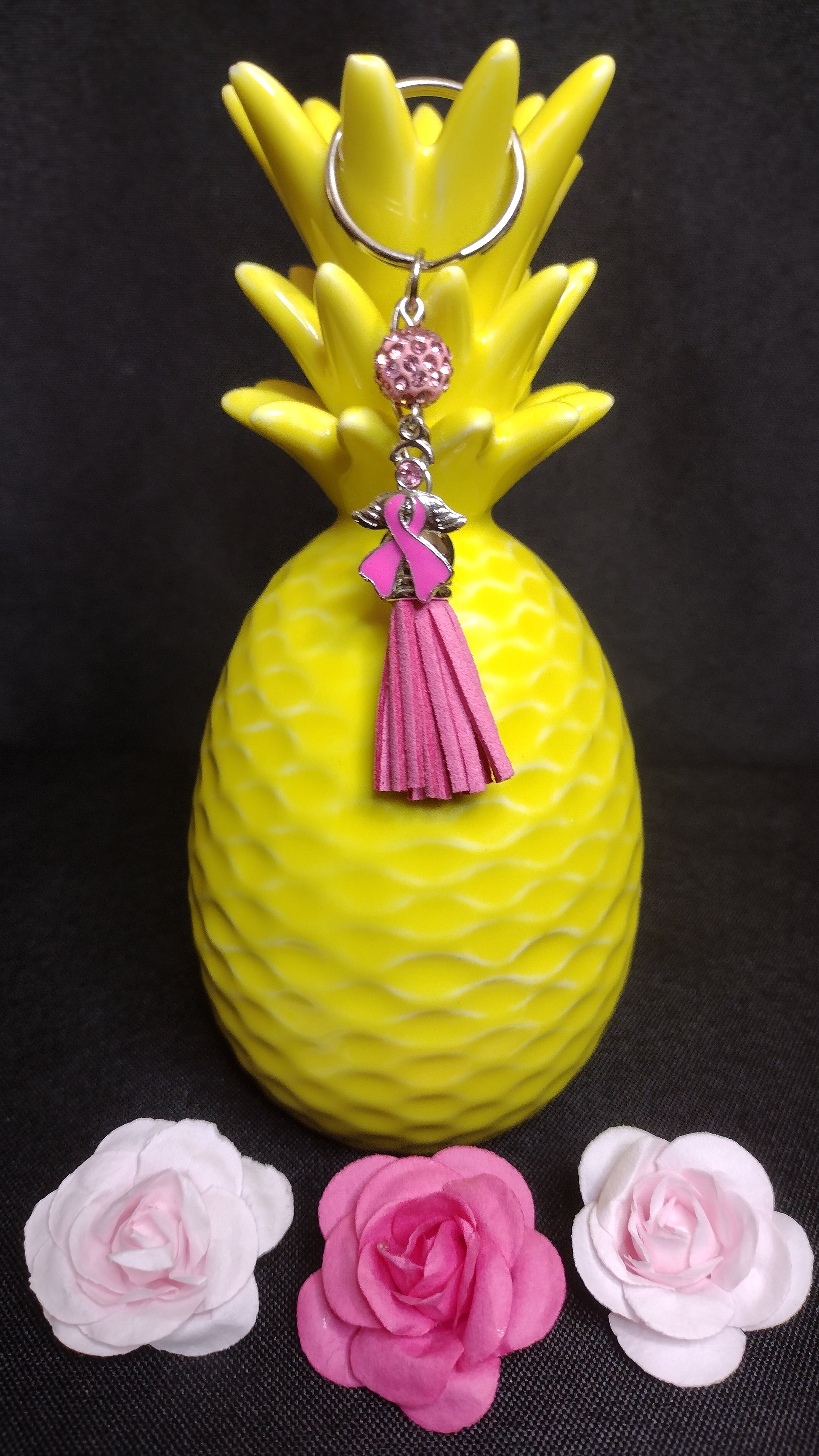 Angel Ribbon Keychain Pretty Pineapple Bead  Pretty Pineapple Bead