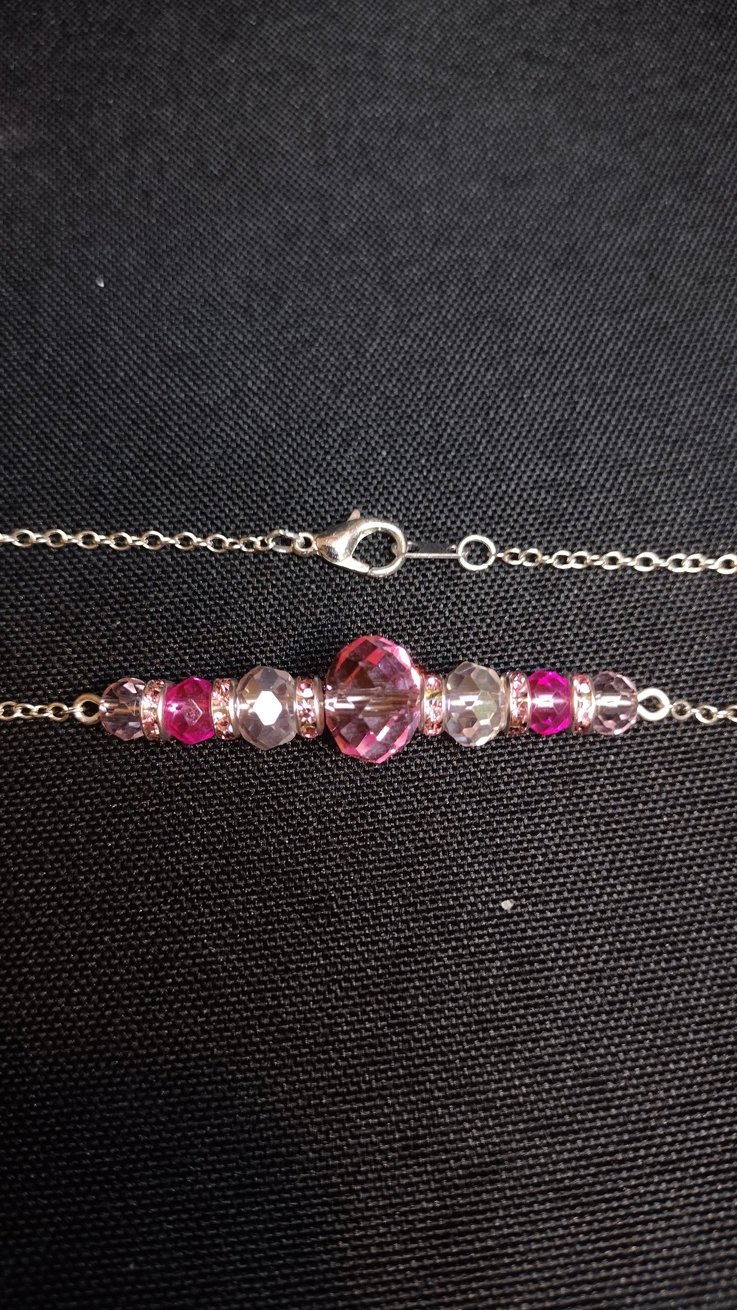 Crystal Pink Bar Necklace