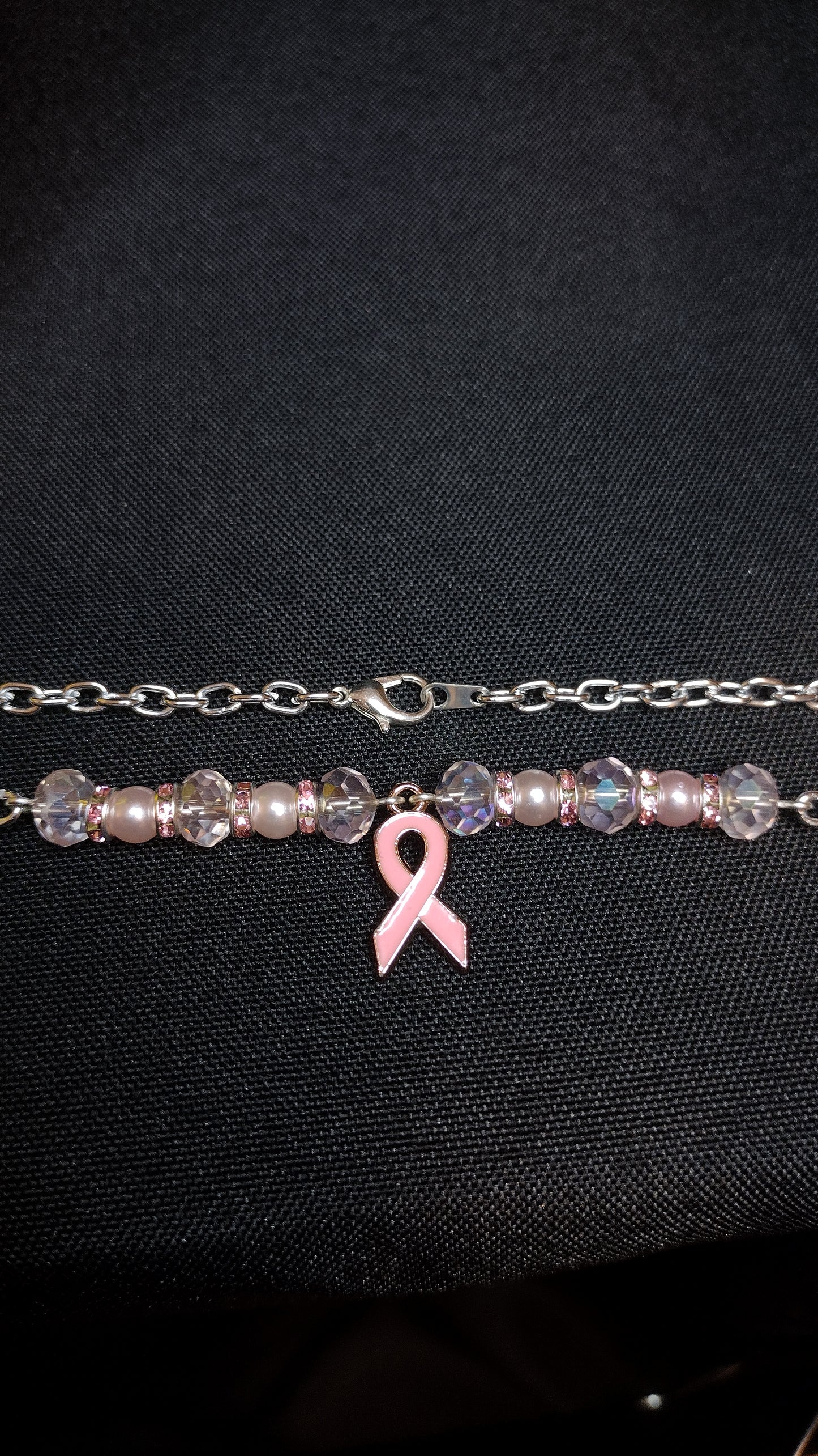 Pastel Pink Ribbon Necklace