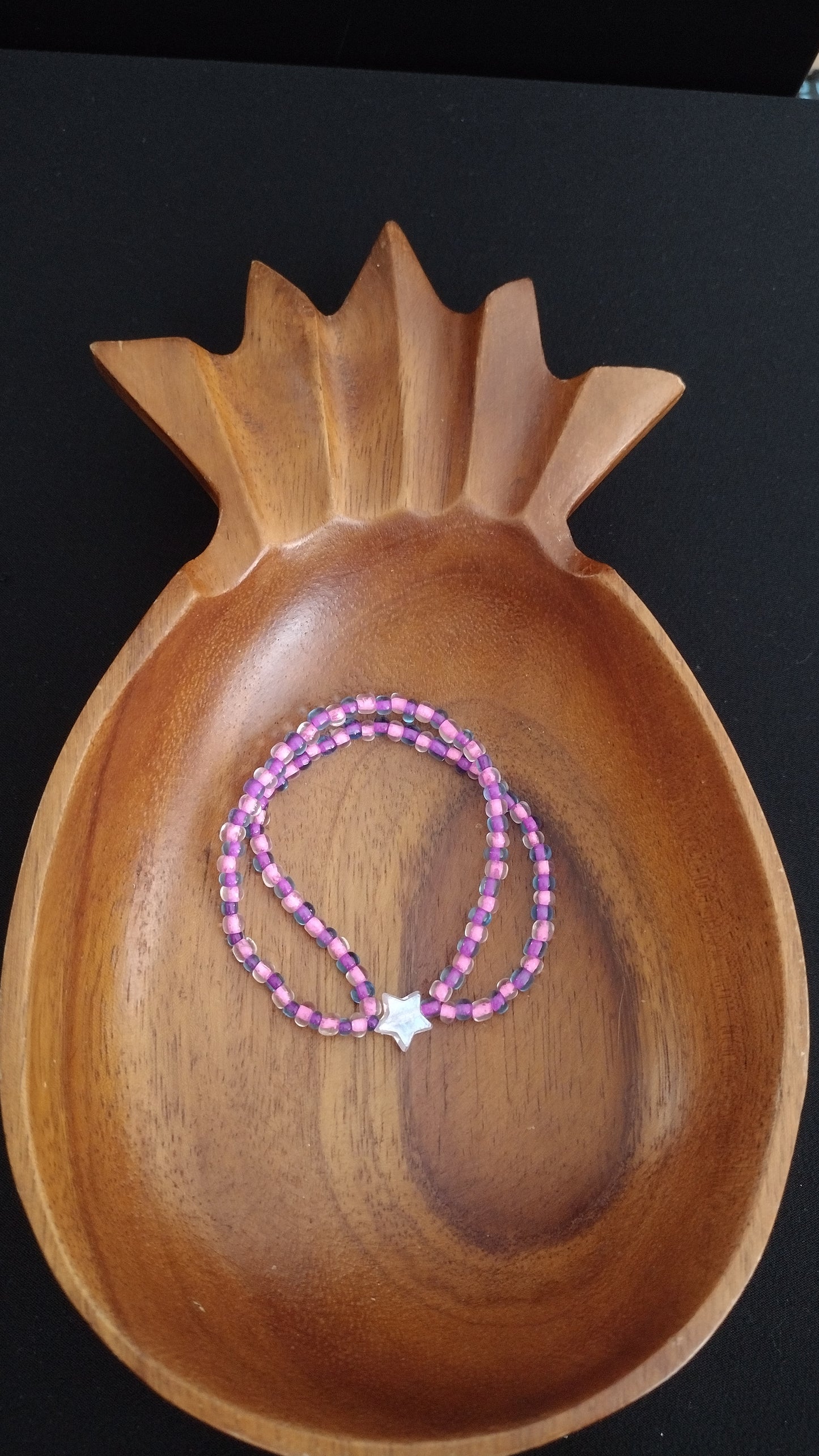 Pink & Purple Star Multi Strand Stretchy Bracelet