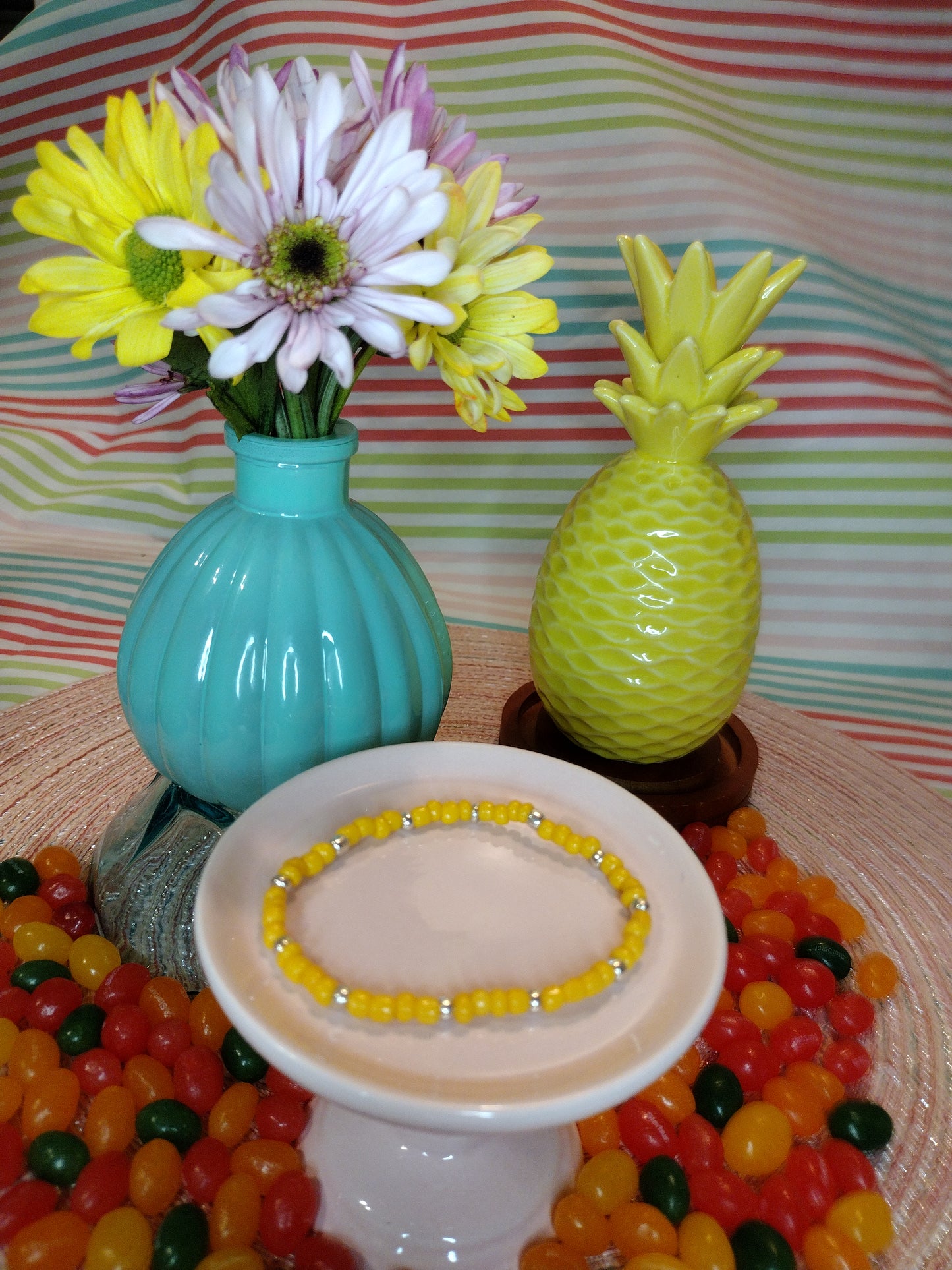 Yellow Seed Bead Bracelet