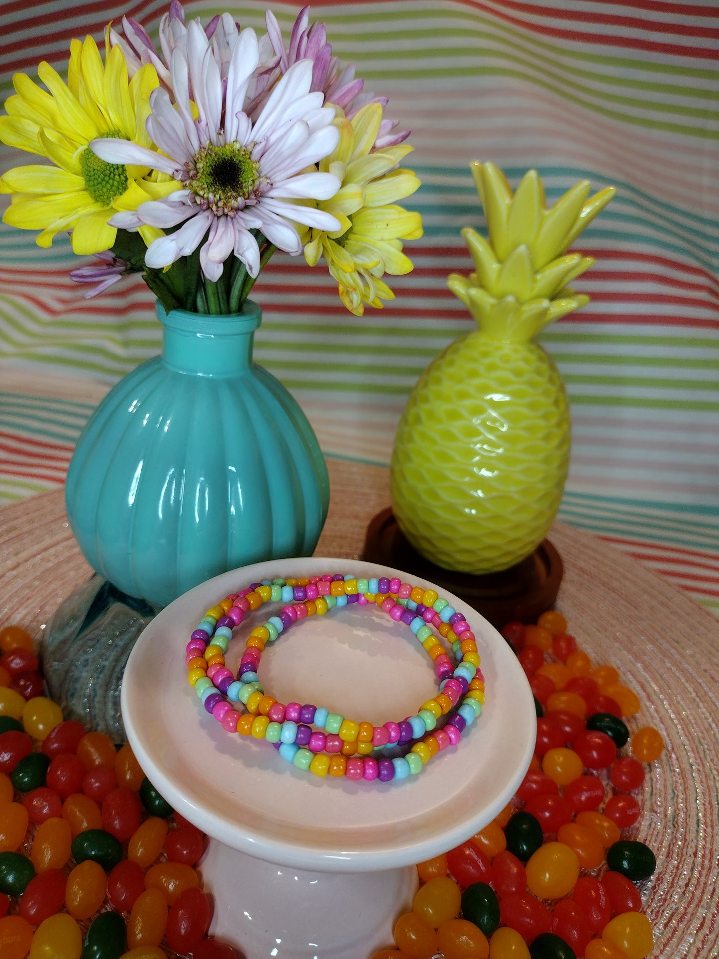Bright Rainbow Seed Bead Bracelet