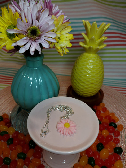 Pink Daisy Flower Necklace